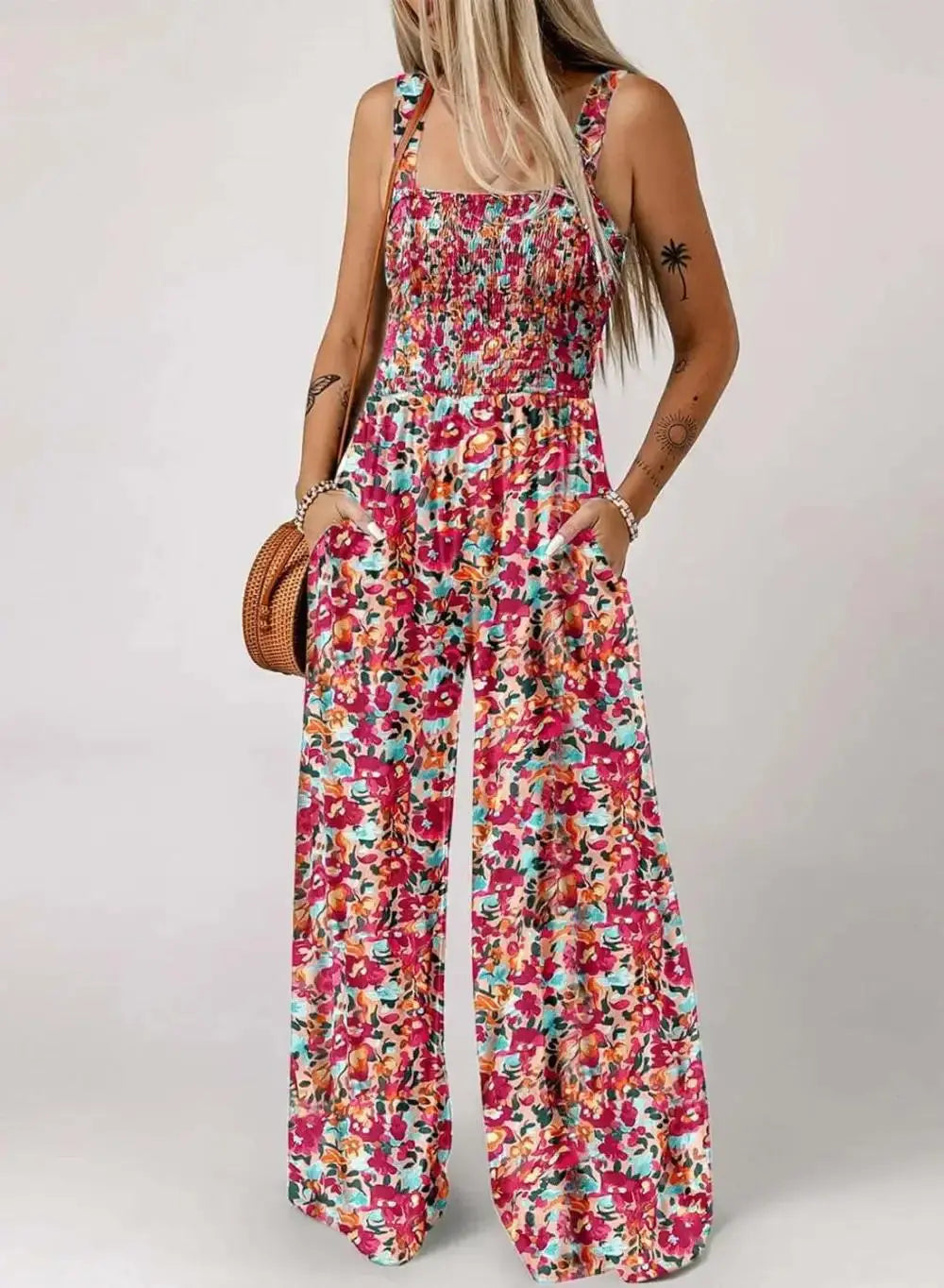 💕Women's Casual Print Sleeveless Overalls Jumpsuits