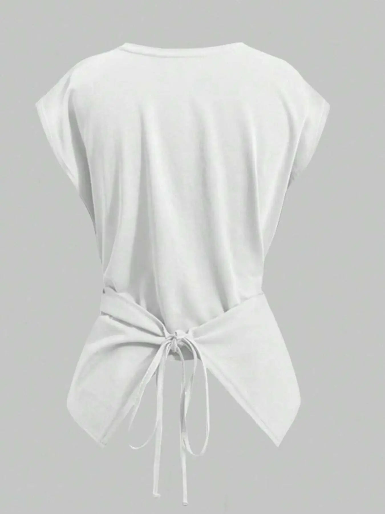 Women's Knitted Round Neck Drop Shoulder Sleeve T-Shirt