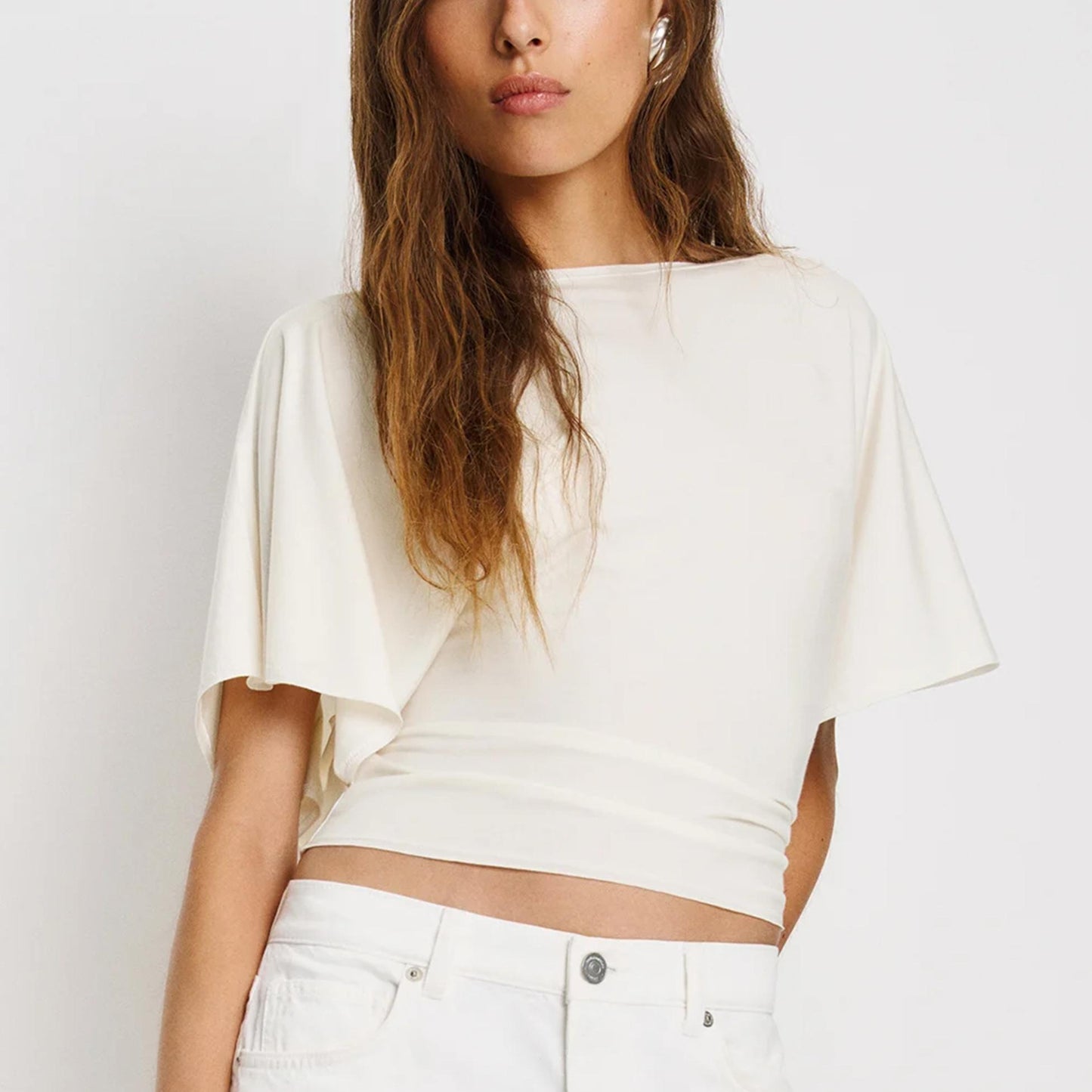 Women's Cinched Waist Shirt Short-Sleeve Top