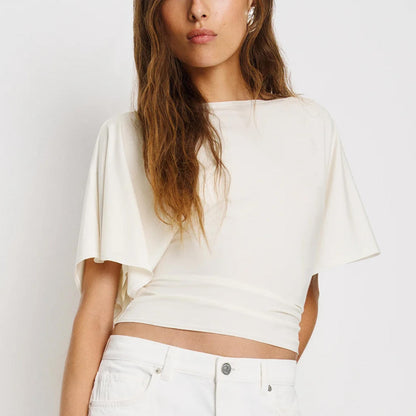 Women's Cinched Waist Shirt Short-Sleeve Top