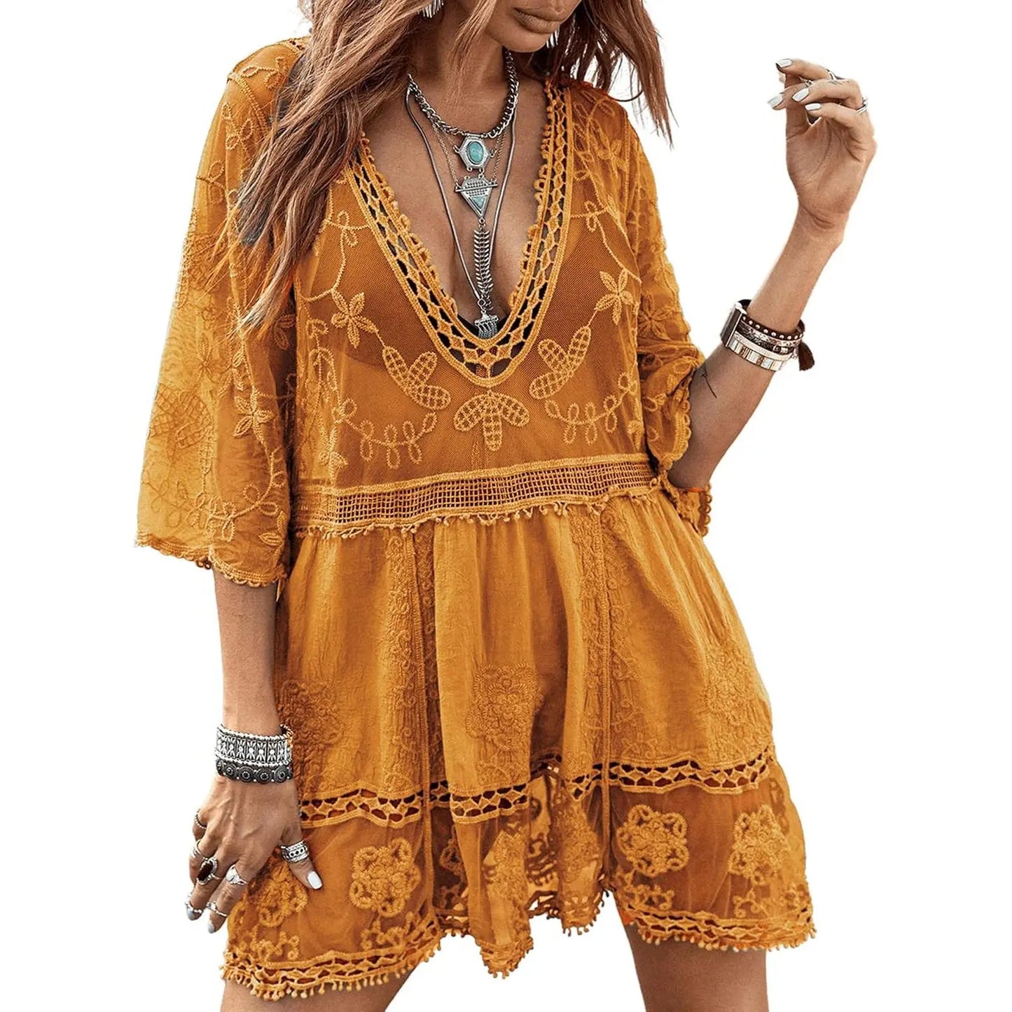Women's Lace Bathing Suit Cover Up Dress