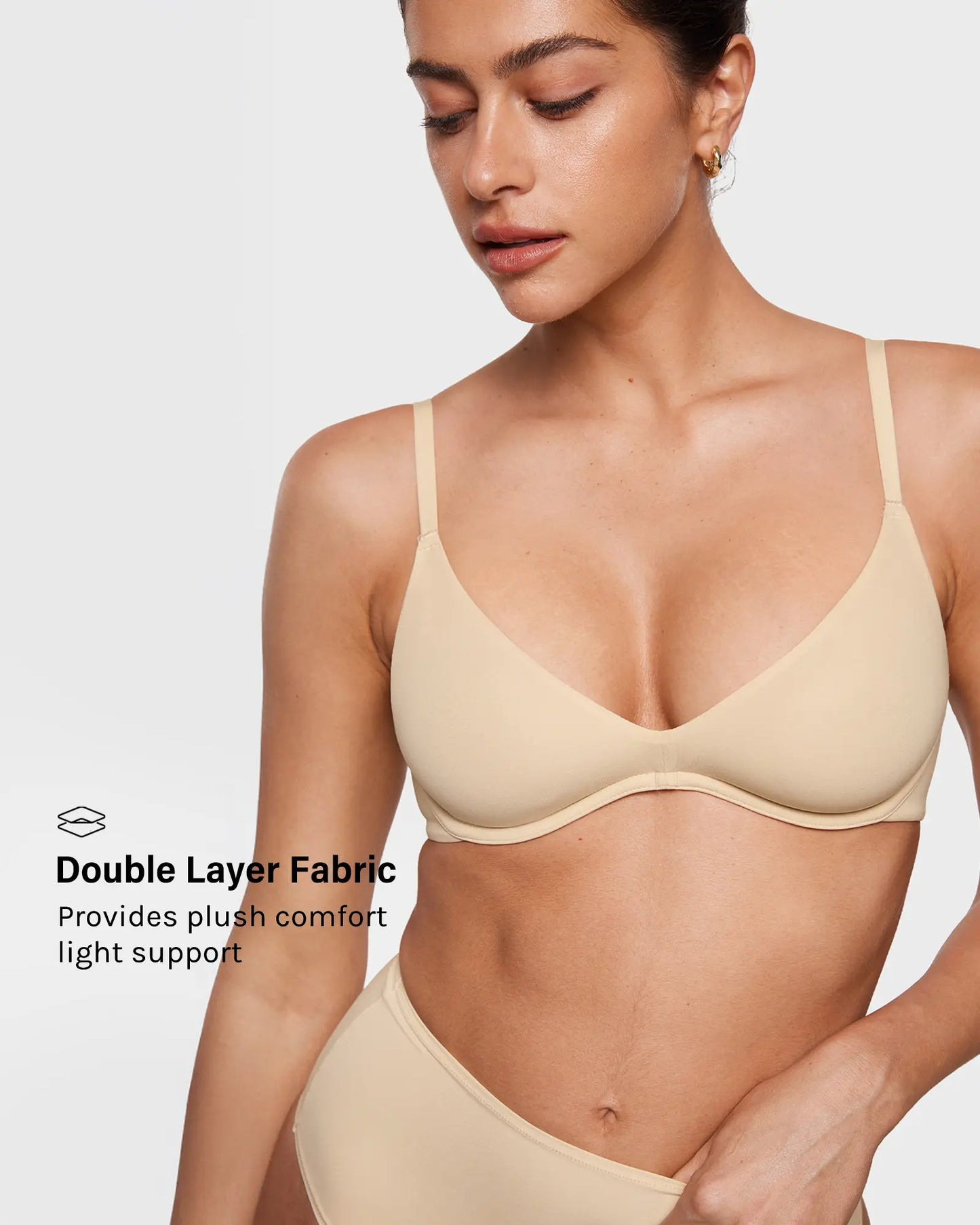 Women's Plunge Bra - Unlined Underwire Sexy Demi Balconette Bras