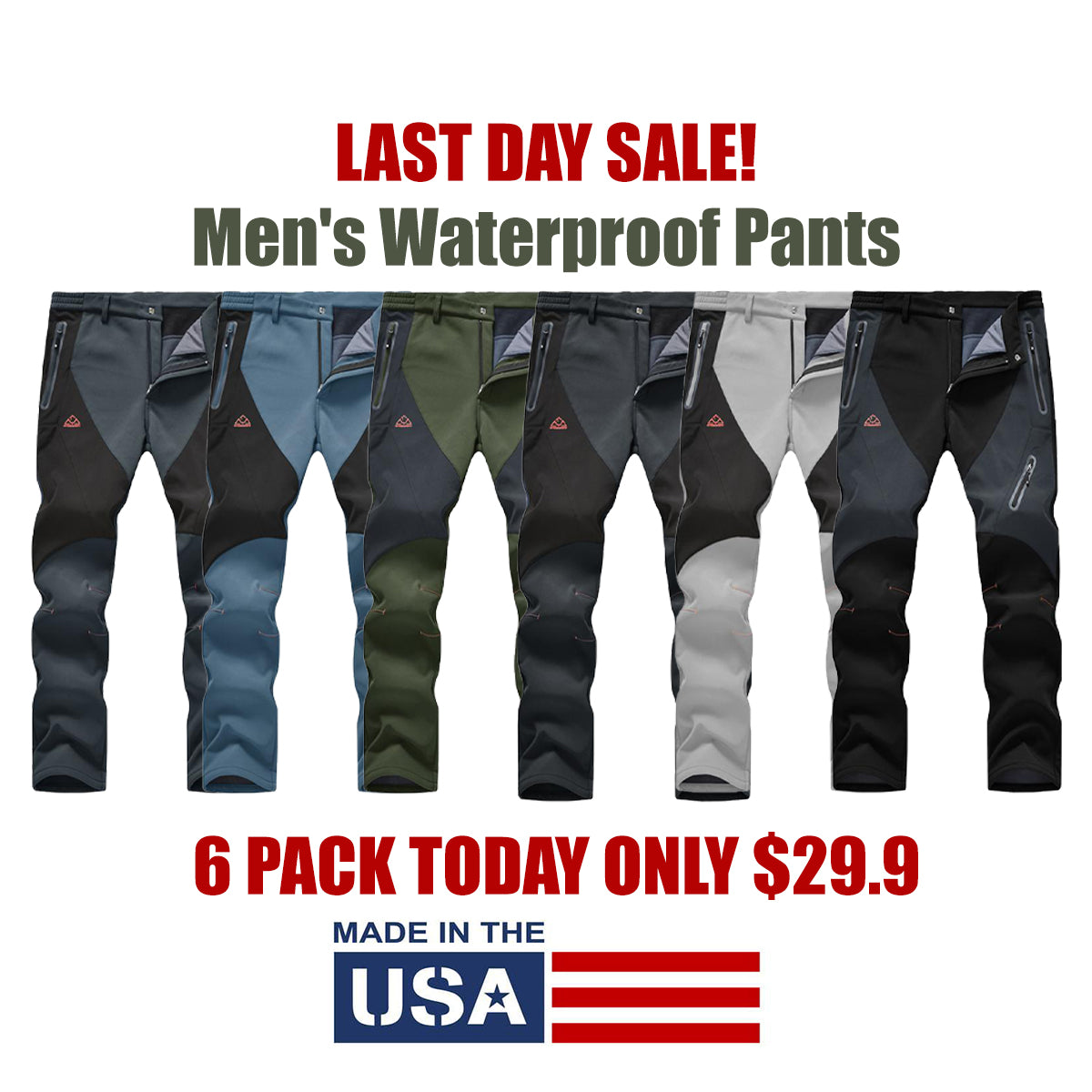 Men's Insulated Winter Outdoor Pants - Fleece-Lined, Windproof & Water-Resistant for Hiking, Skiing & Cold Weather
