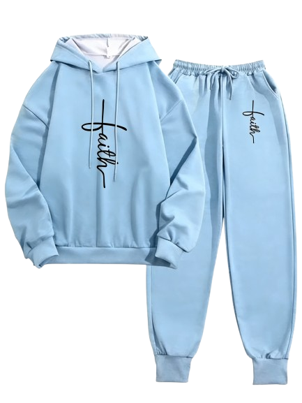 Women's Printed Hooded Top & Pants Set