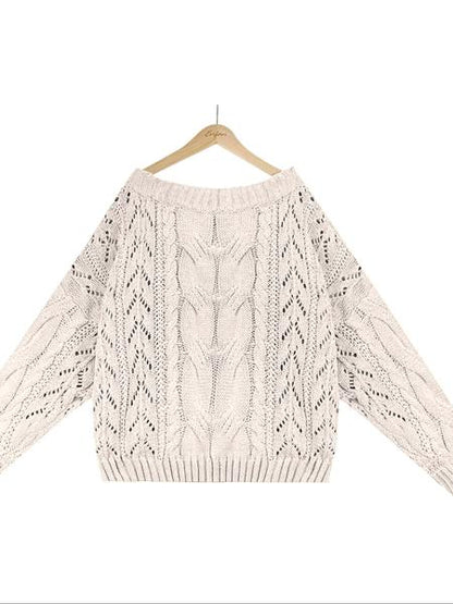 Women'S Plain Textured Off Shoulder Sweater