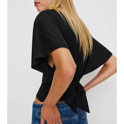 Women's Cinched Waist Shirt Short-Sleeve Top