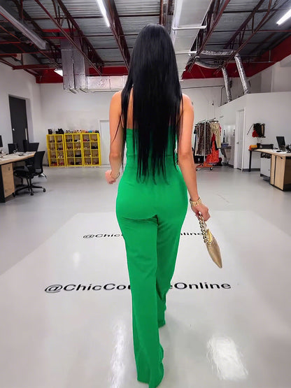 Fashion Tube Top Button Tube Top & Pants Set
