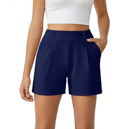 Women's Trendy High Waisted Casual Summer Shorts with Pockets