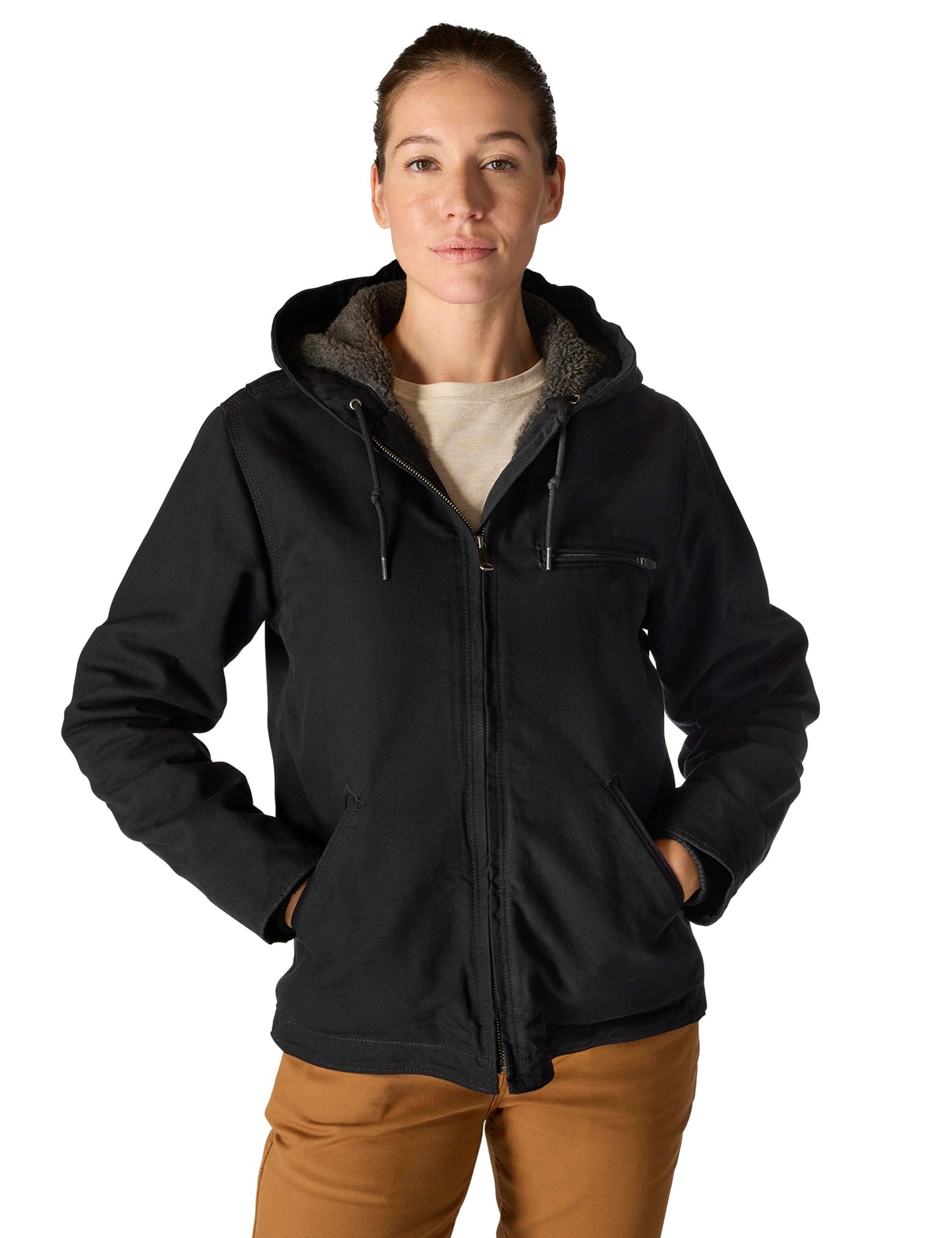 💘 Valentine’s Day Sale 💘Women's Loose Fit Washed Duck Sherpa Lined Jacket