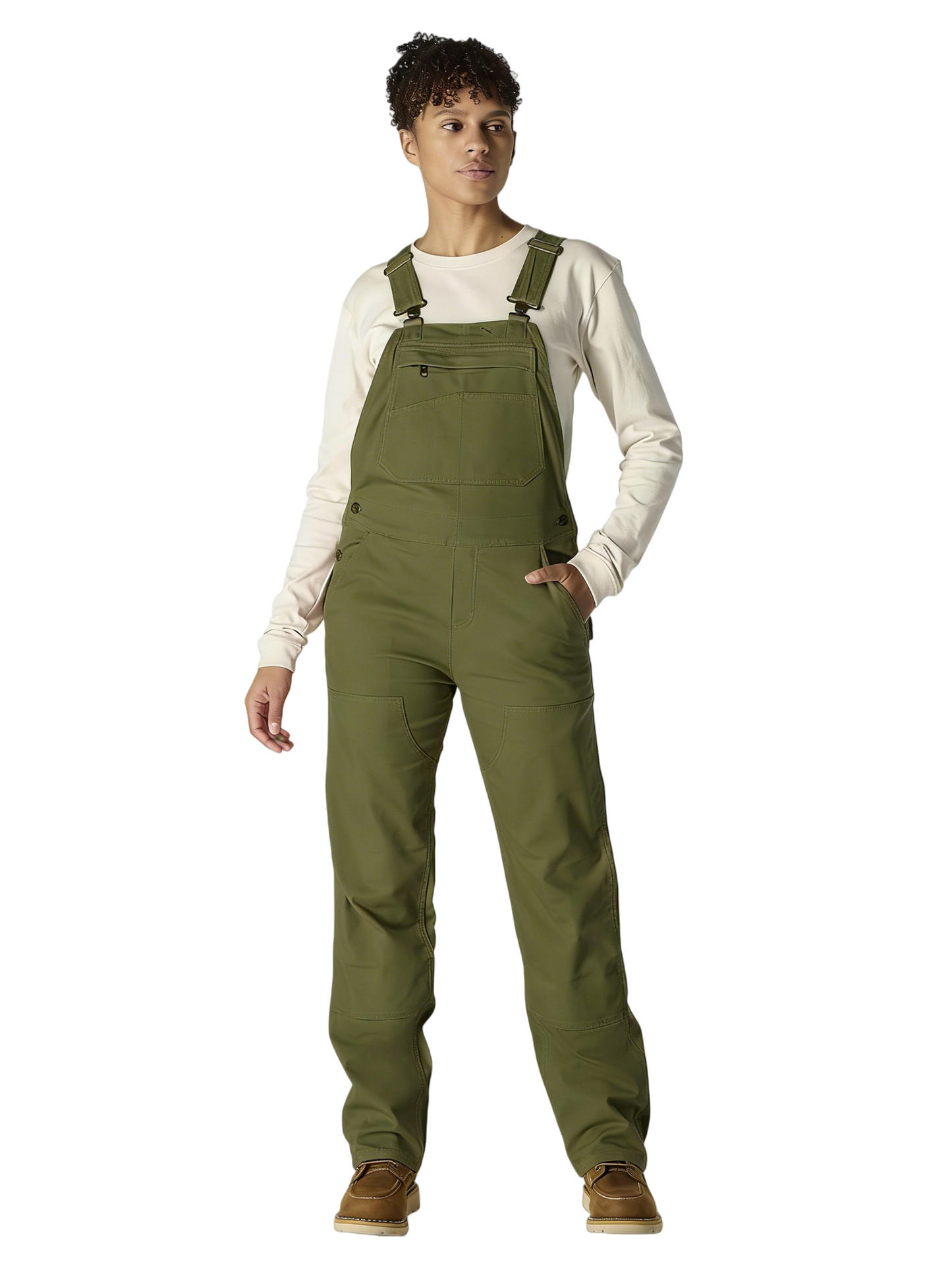 🏆Men's product sells best first 🔥Women’s Rugged Double-Front Bib Overalls – Reinforced Workwear Fit, Dark Brown (Plus Size, Medium Tall)