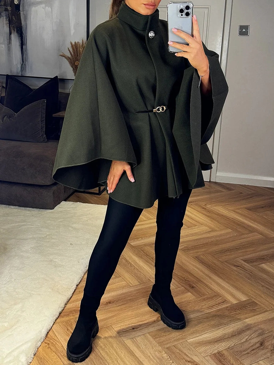 Wool Belted Cape - The Ultimate Statement in Elegant Outerwear
