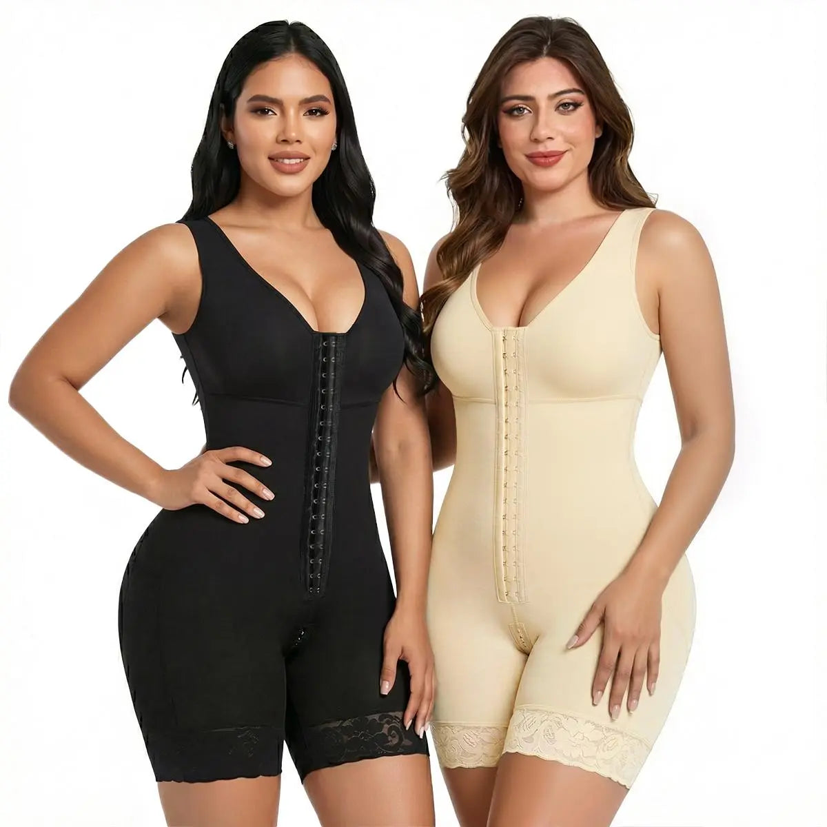 Women Full Tummy Control Hook Closure Butt Lifter Shapewear