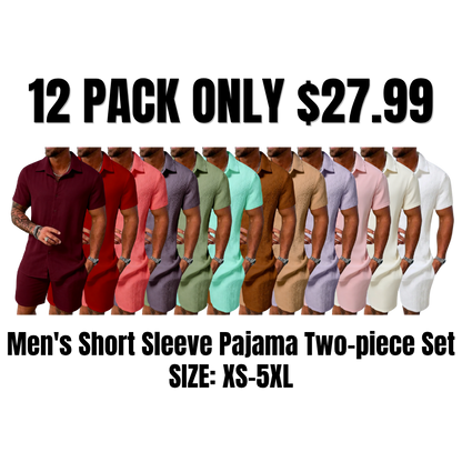 Men's Summer Beach Short Sleeve Two-piece Set
