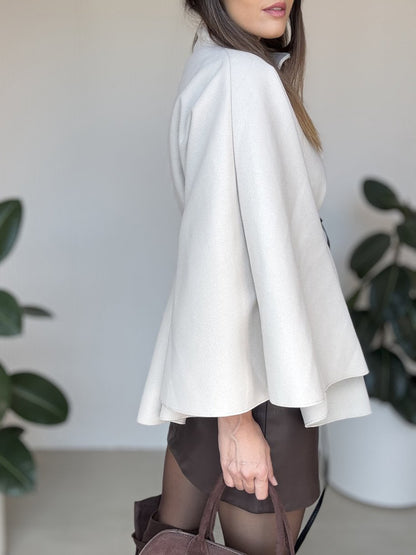 Wool Belted Cape - The Ultimate Statement in Elegant Outerwear