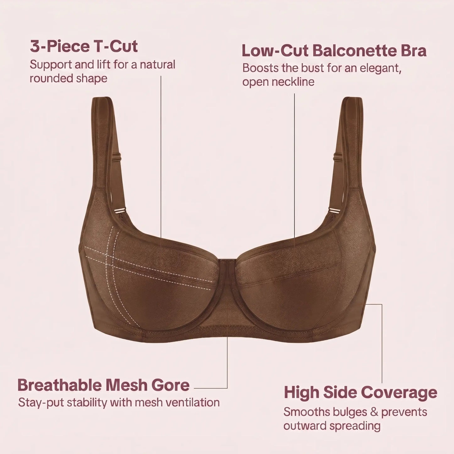 Starry Night Plus Size 4mm Lightly Padded Balconette Bra