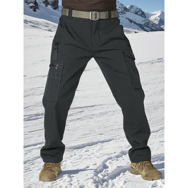 Men's Tactical Sport Pants, Multi-Pocket Windproof and Warm Fleece Pants