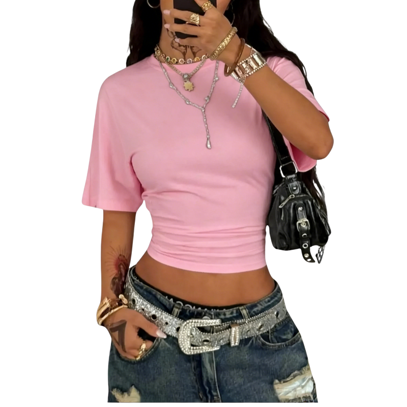Women's Basic Slim Fit Cropped T-Shirt