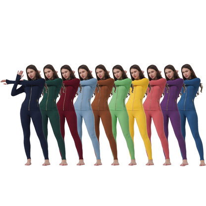 Women's Solid Criss Cross Crop Tank Top & High Waist Leggings & Zip Up Crop Jacket Tracksuit Set