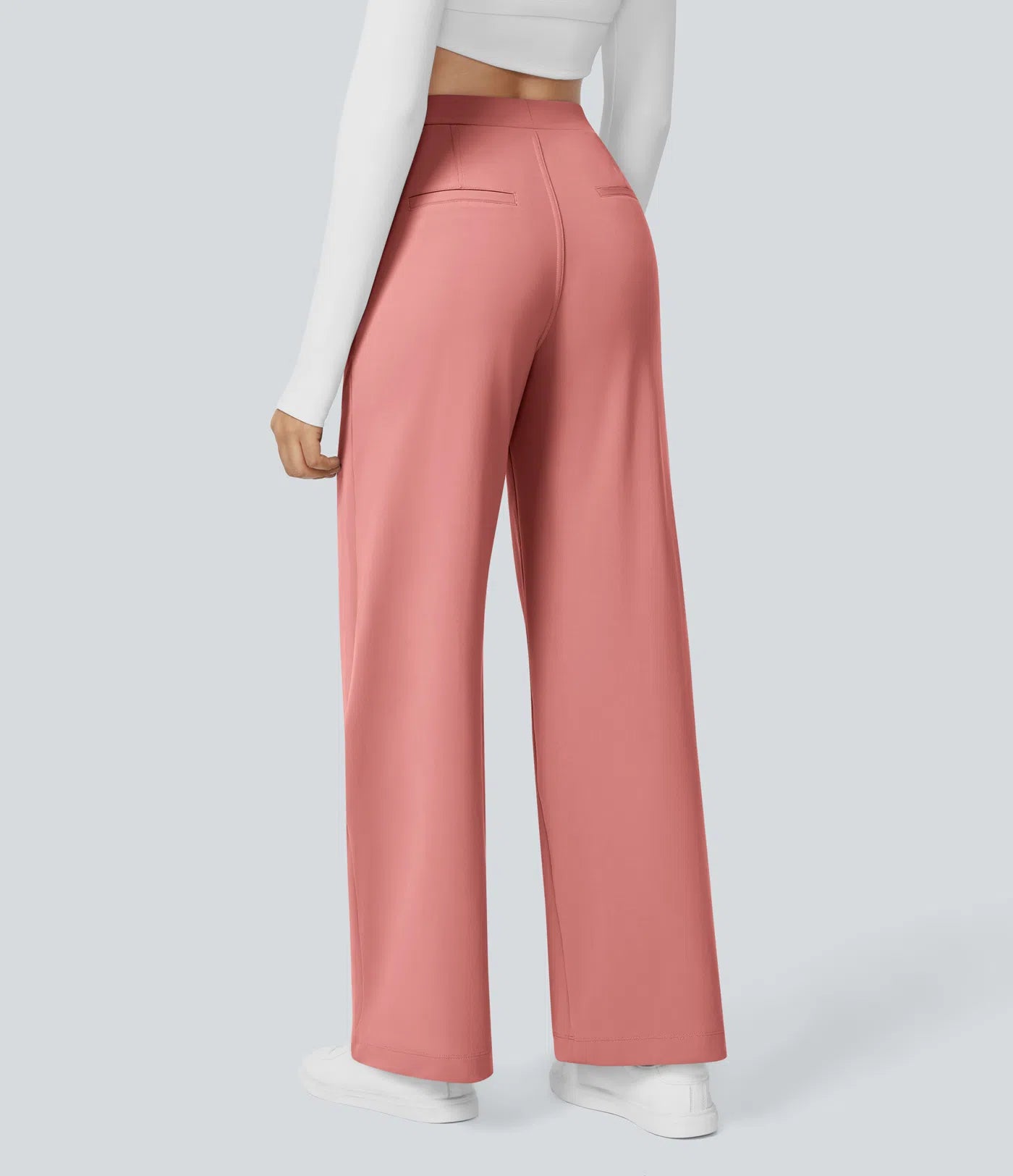 High Waisted Side Pocket Straight Leg Work Pants