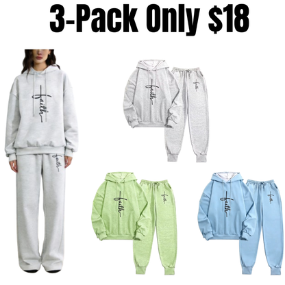 Women's Printed Hooded Top & Pants Set