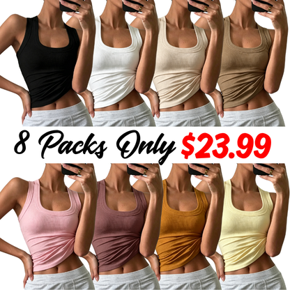 Women's Casual Slim-Fit Plain Sleeveless Tank Top