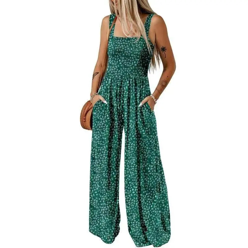 💕Women's Casual Print Sleeveless Overalls Jumpsuits