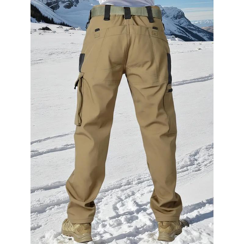 Men's Tactical Sport Pants, Multi-Pocket Windproof and Warm Fleece Pants