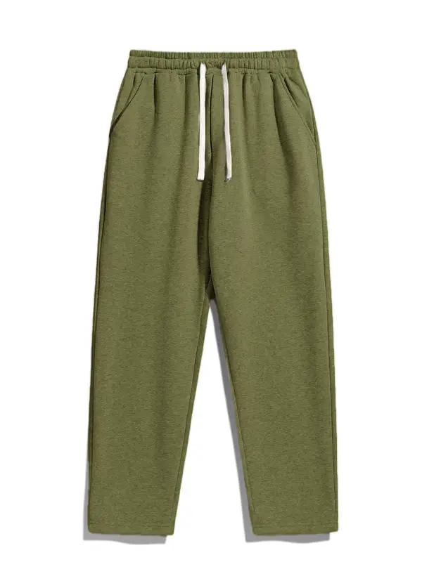 Men's Regular Fit Solid Drawstring Waist Sweatpants