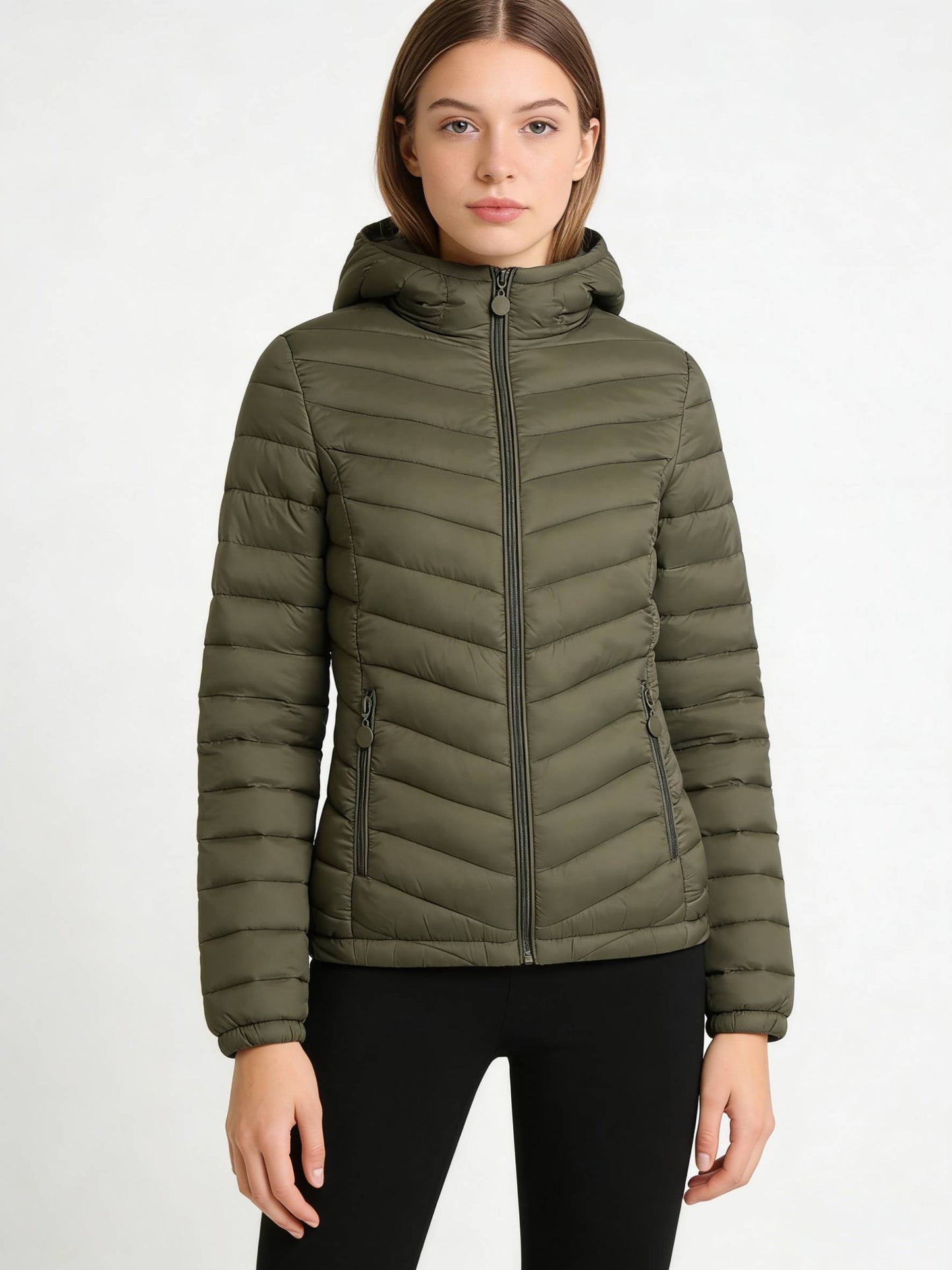 Women's Hooded Padded Coat - Fashion Simple Versatile Lightweight Pockets for Autumn Winter Commuter