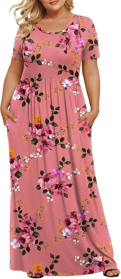 🔥Only $23.99🔥Women's Plus Size Maxi Dresses for Curvy