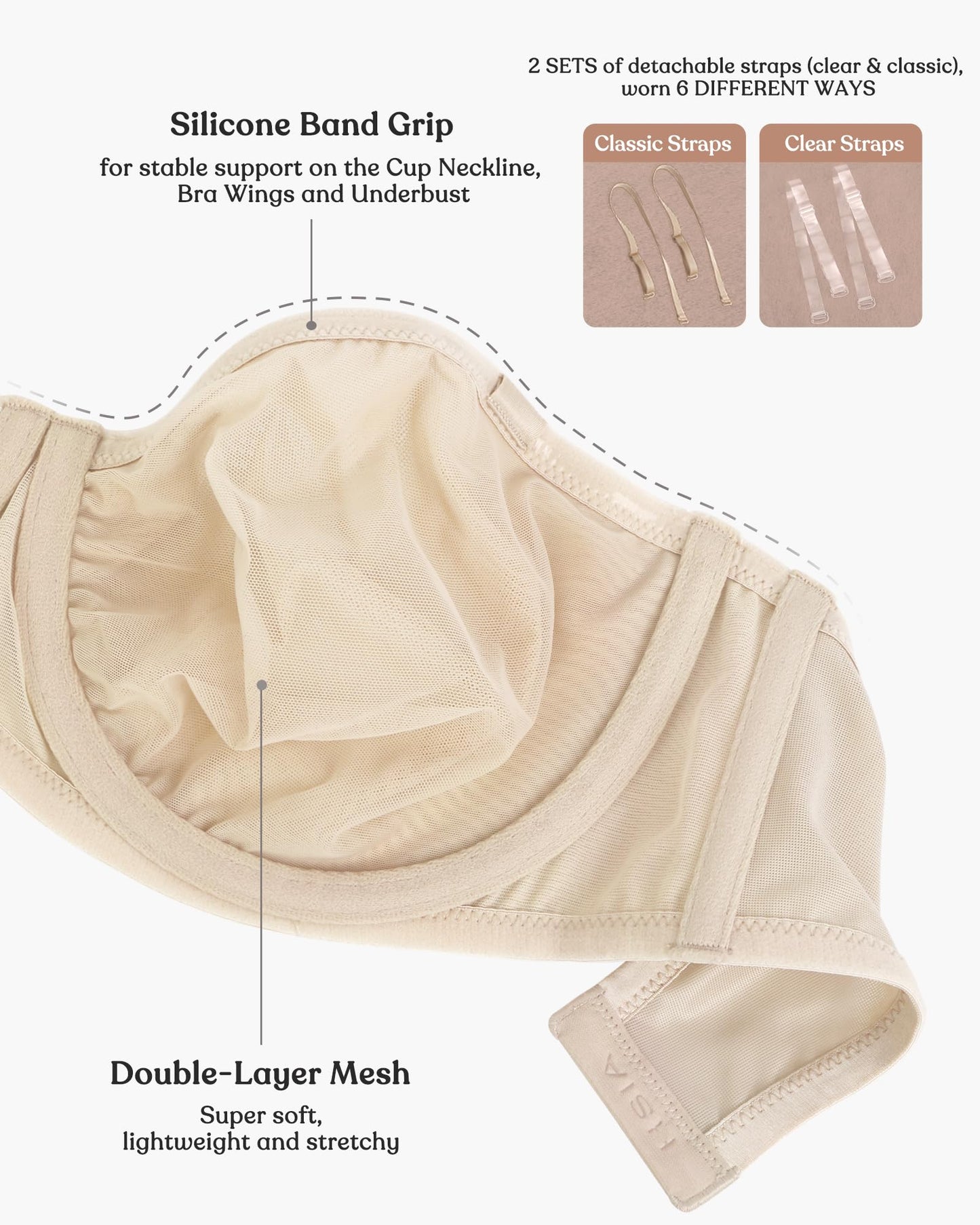 Bella Convertible Strapless Bras for Women