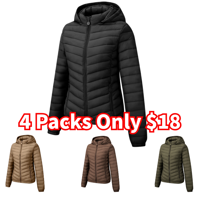 Women's Hooded Padded Coat - Fashion Simple Versatile Lightweight Pockets for Autumn Winter Commuter