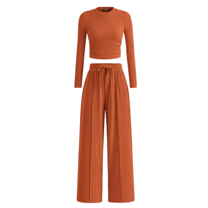 🔥Last Day 89% OFF🔥Women's Winter Set – Warm Top & Wide-Leg Pants