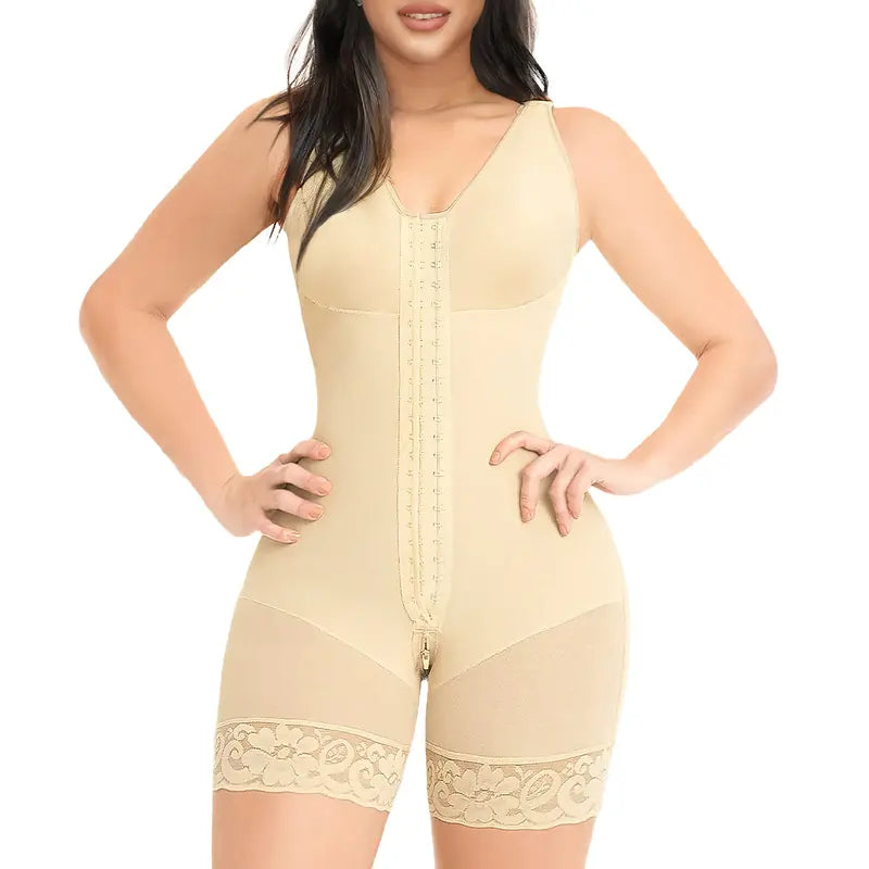 Women Full Tummy Control Hook Closure Butt Lifter Shapewear