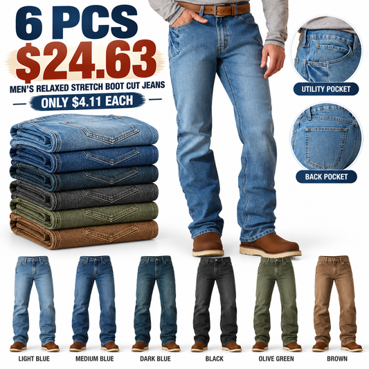 🔥 BESTSELLER |Men's Relaxed Stretch Boot Cut Jeans