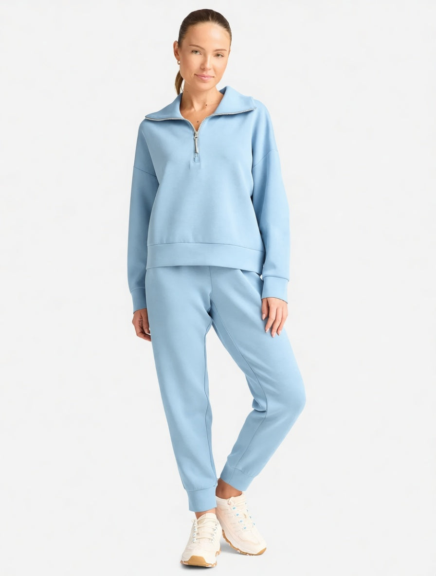 Women's and Women's Plus ScubaKnit Quarter Zip Pullover