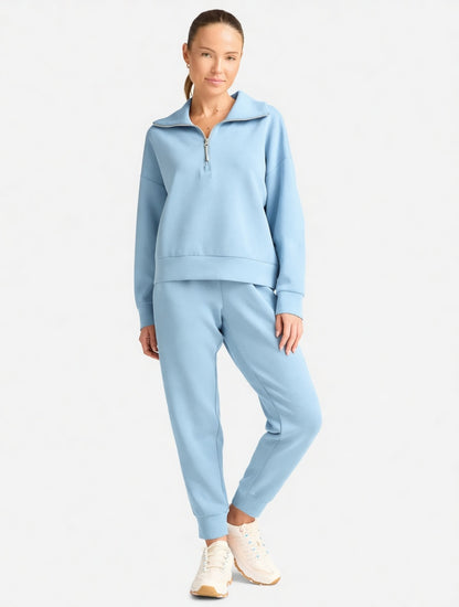 Women's and Women's Plus ScubaKnit Quarter Zip Pullover