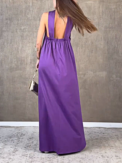 Holiday Casual Halterneck Dress