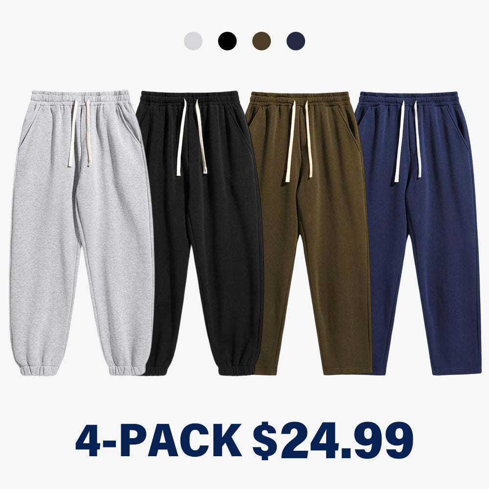 Men's Regular Fit Solid Drawstring Waist Sweatpants, Casual Pocket Design Pants for Fall & Winter, Men's Trousers for Daily Wear