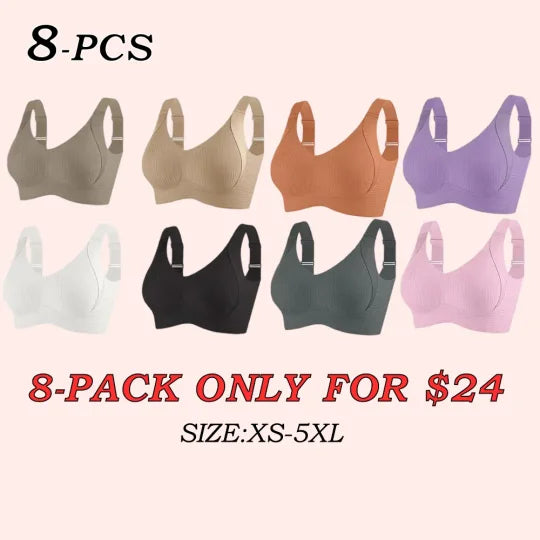 ⏰ TODAY ONLY Jelly Wireless Womens Comfortable Wireless Bras Push Up Bralettes Seamless Tshirts Bras Deep V Everyday Bras