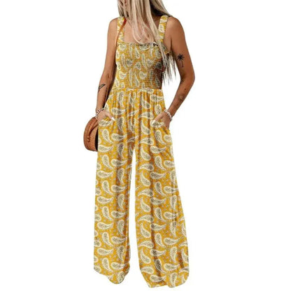 💕Women's Casual Print Sleeveless Overalls Jumpsuits