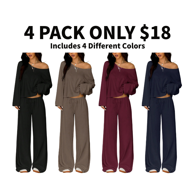 Women's Elegant Solid Color Loose-Fit Sleepwear Set