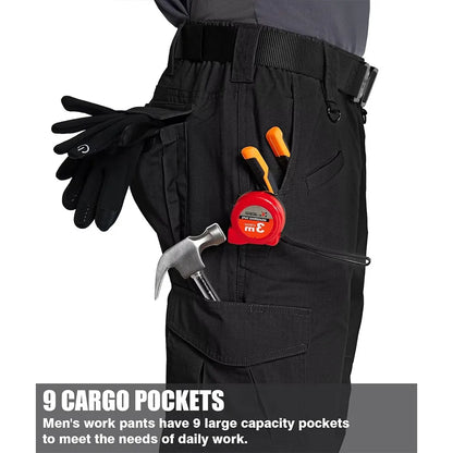 🔥Men's Ripstop Water-Resistant Cargo Pants,Ripstop Water Resistant Hiking Work Pants