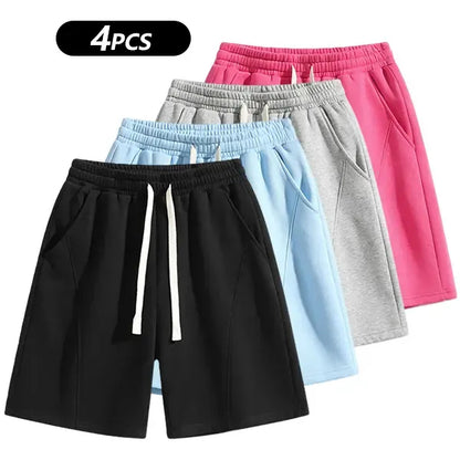 Men's Solid Pocket Lightweight Breathable Casual Workout Shorts