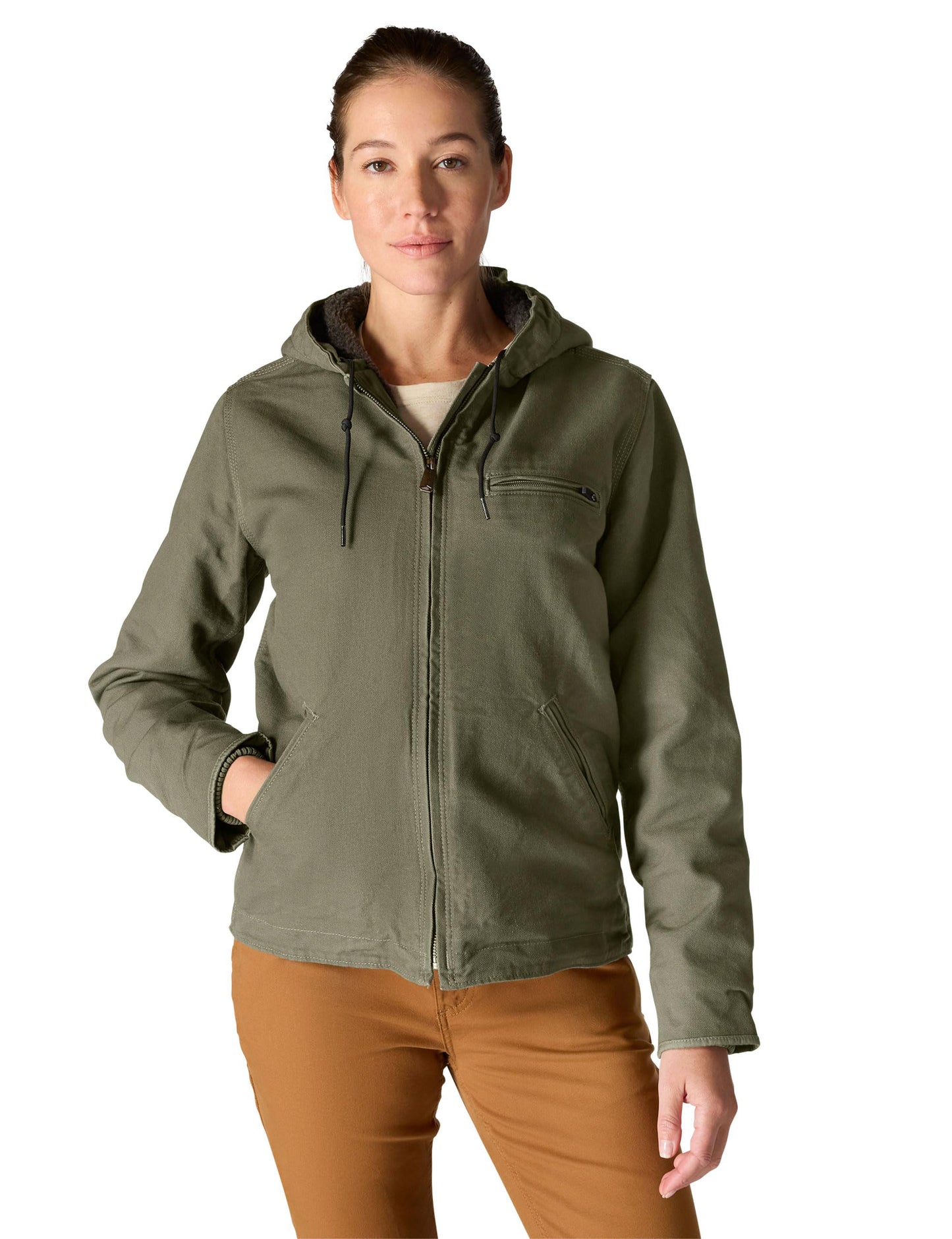 💘 Valentine’s Day Sale 💘Women's Loose Fit Washed Duck Sherpa Lined Jacket
