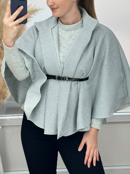 Wool Belted Cape - The Ultimate Statement in Elegant Outerwear