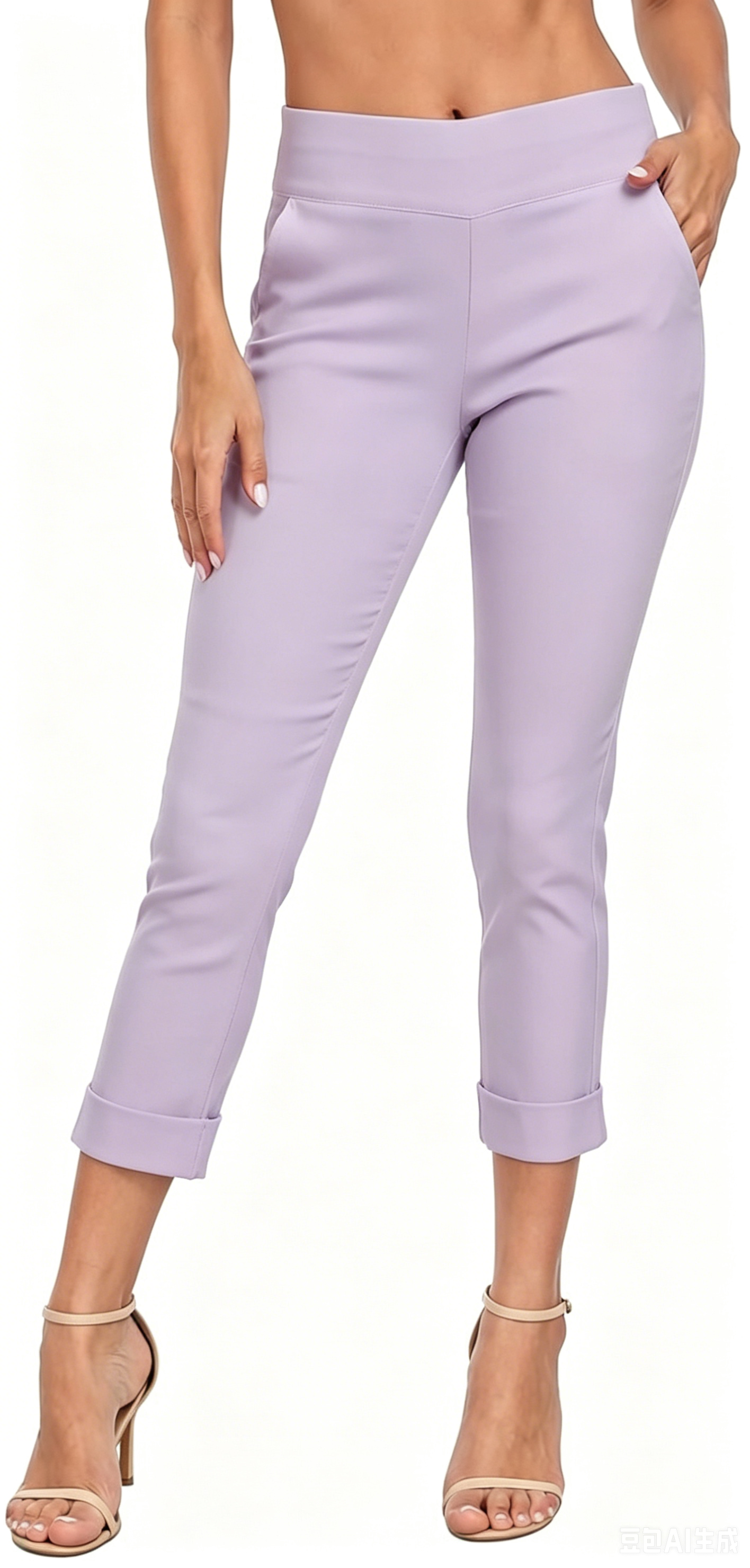 Women’s Capri Pants with Pockets Dressy Casual Stretch Trouser Straight Leg