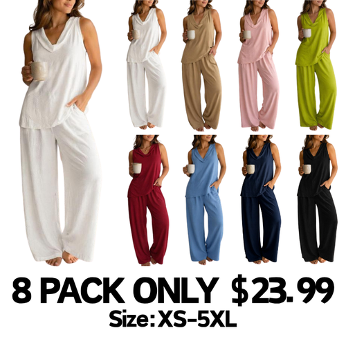 Sleeveless Top Wide Leg Pants Set