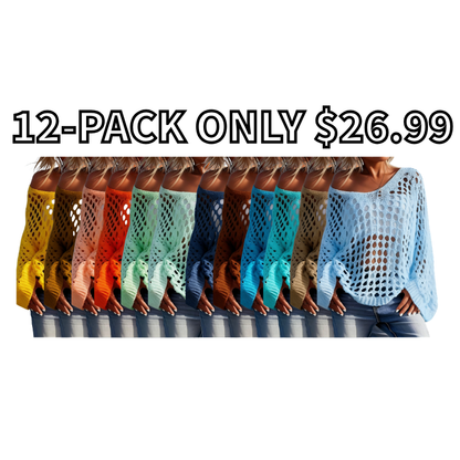 Women's V-Neck Hollow Out Knit Top