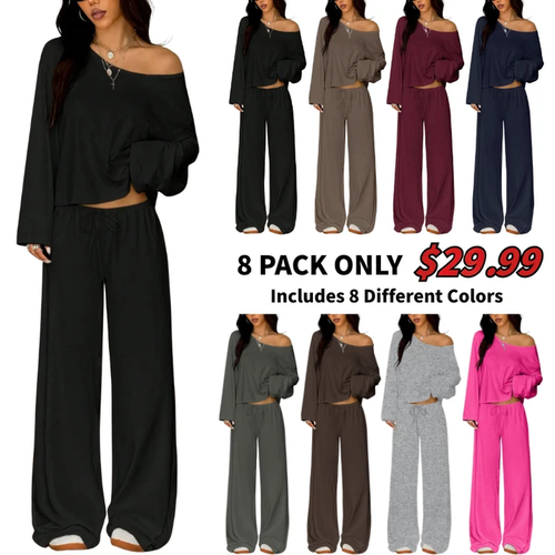 Women's Elegant Solid Color Loose-Fit Sleepwear Set